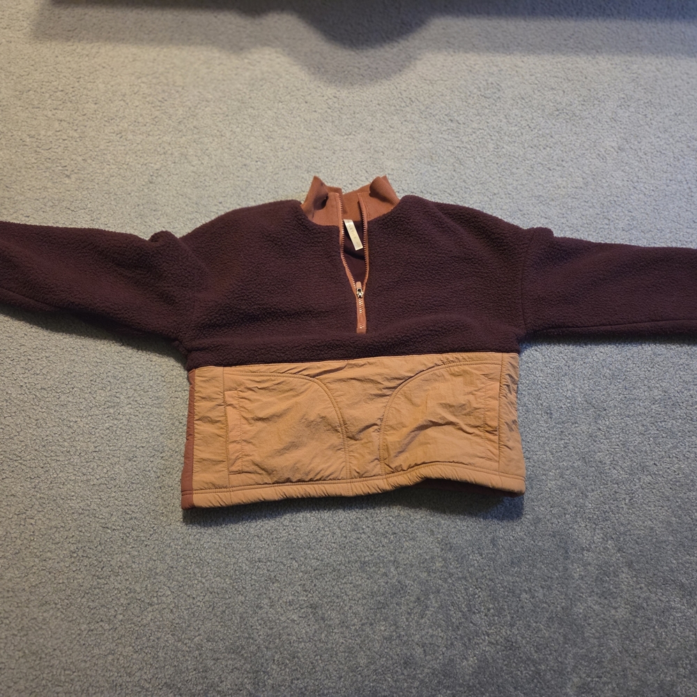 Fabletics Purple and Brown Zip Pullover